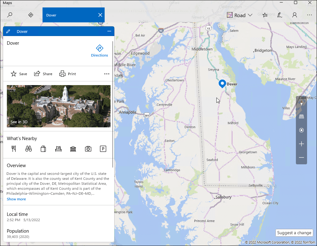térképek letöltése Windows 11 Delaware rendszeren