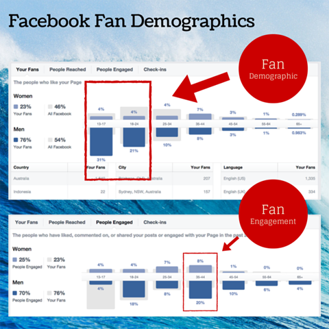 facebook rajongói demográfiai diagram