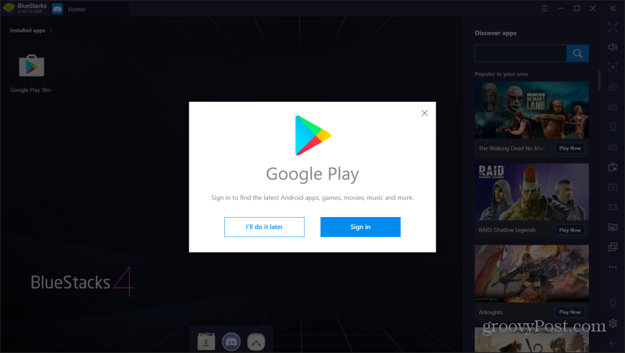 bejelentkezni a Google Playbe a bluestacks-on