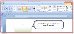 Microsoft Word 2007 formátum fül