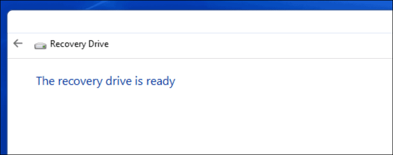 A helyreállítási meghajtó befejezte a Windows 11-et