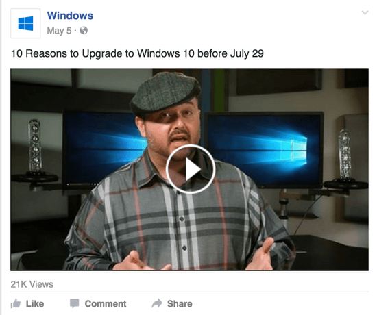 windows facebook videó