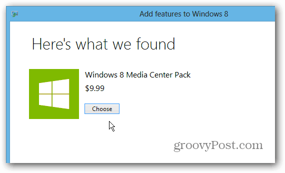 Windows 8 Media Center csomag