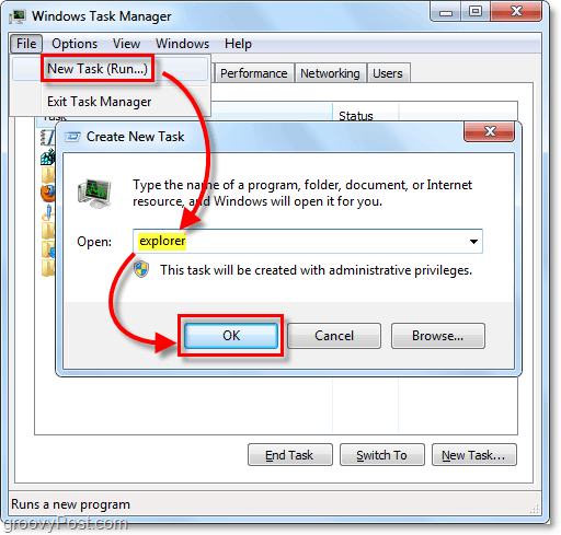 Indítsa újra az explorer programot a Windows 7 rendszerben, az open explorer újraindítása nélkül