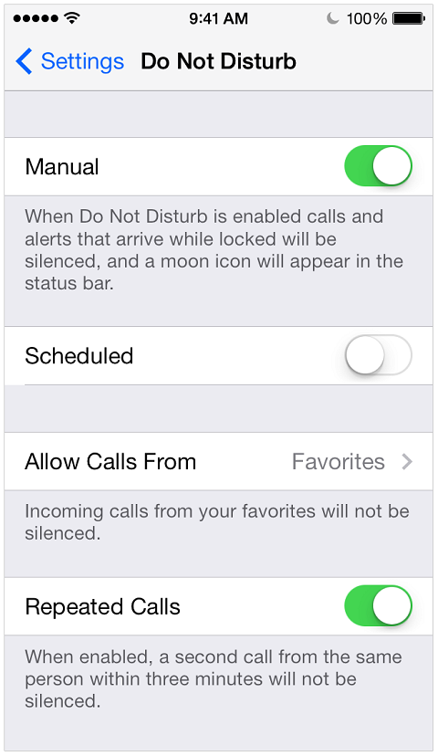 Az iPhone nem zavarja beállítás lehetővé teszi a szövegek blokkolását.