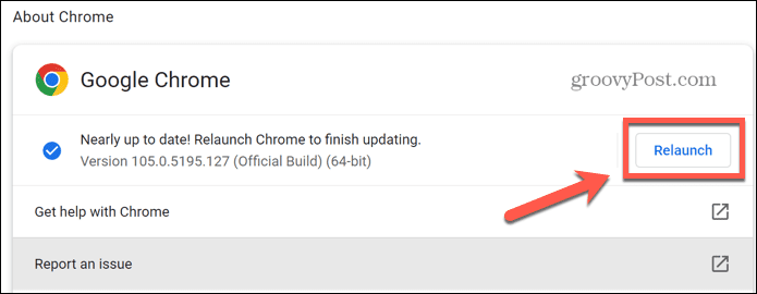 chrome újraindítása