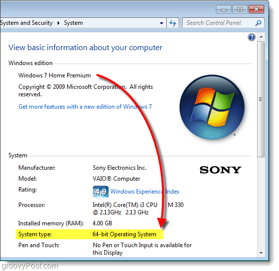 keresse meg a Windows 7 64 vagy 32 bites verzióját