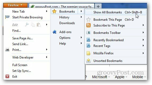 Könyvjelzők átvitele Firefox 1