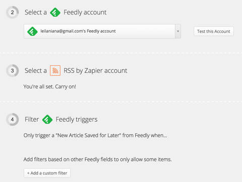 csatlakozzon feedly-hoz a zapier-hez