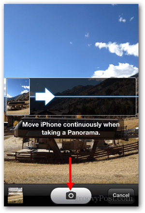 Készítsen iPhone iOS Panoramic Photo - Pan fényképezőgépet