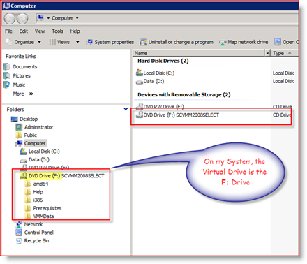 A MagicISO virtuális meghajtó ISO-csatlakoztatási példája a Windows Server 2008 rendszeren