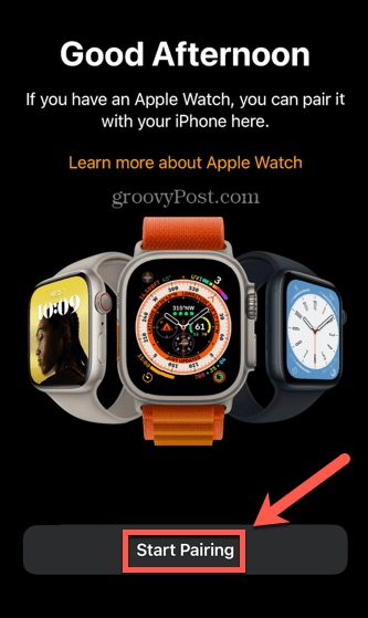 az Apple Watch párosítás megkezdése