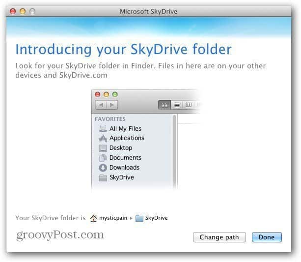 Mac SkyDrive hely