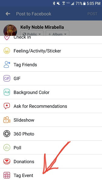 A Facebook hozzáadja az esemény címkézésének lehetőségét a mobil állapotfrissítéseiben.