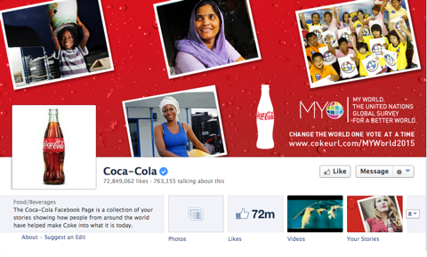coca cola facebook oldal