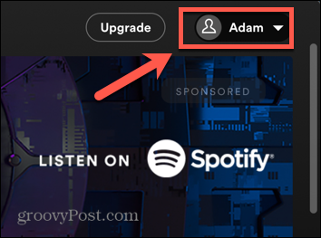 spotify asztali profil