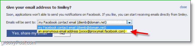 Facebook e-mail spam képernyőképe - a proxy nem az alapértelmezett beállítás