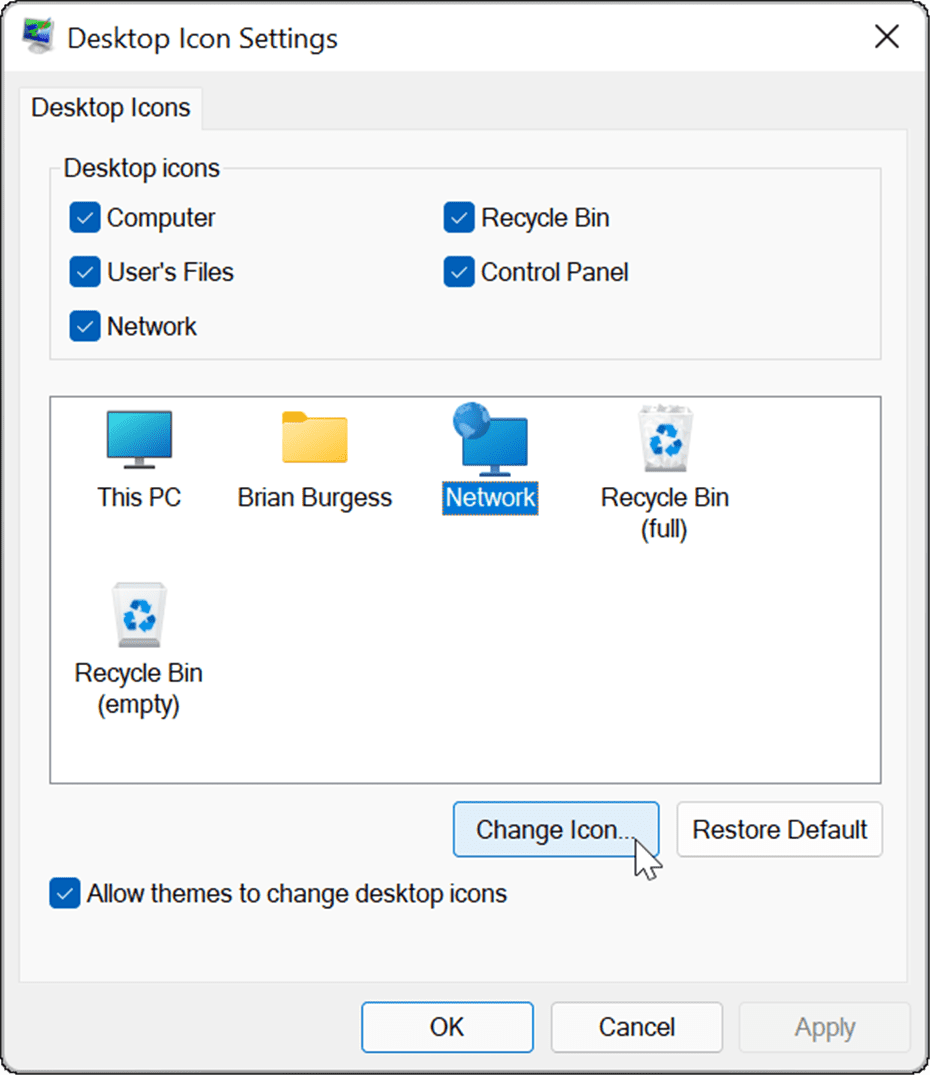 visszaszerezheti a régi asztali ikonokat a Windows 11 rendszeren