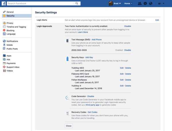 A Facebook felhasználói most már regisztrálhatnak egy fizikai biztonsági kulcsot Facebook-fiókjuk védelme érdekében.