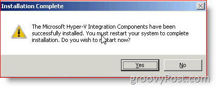Telepítse a Hyper-V integrációs szolgáltatásokat