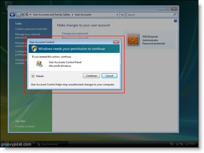 Windows Vista UAC hozzáférési prompt