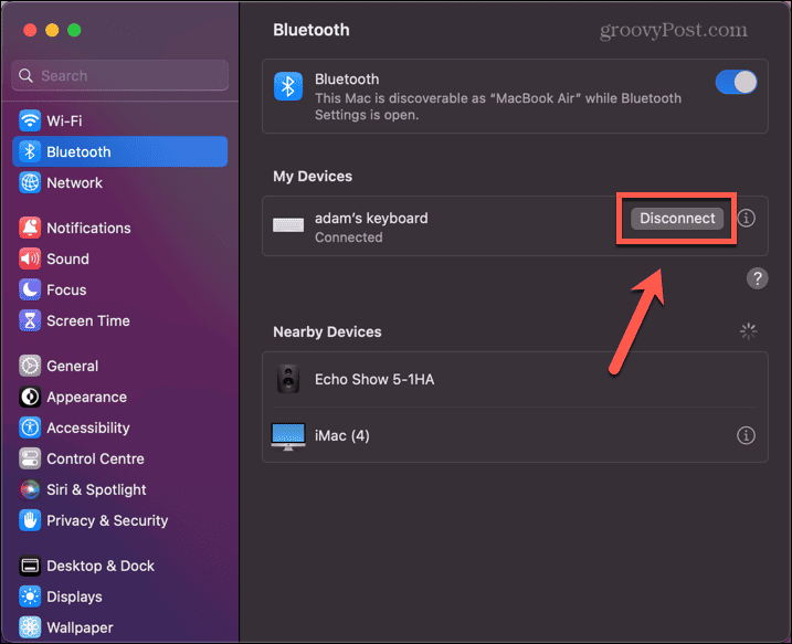 Mac leválasztja a Bluetooth billentyűzetet