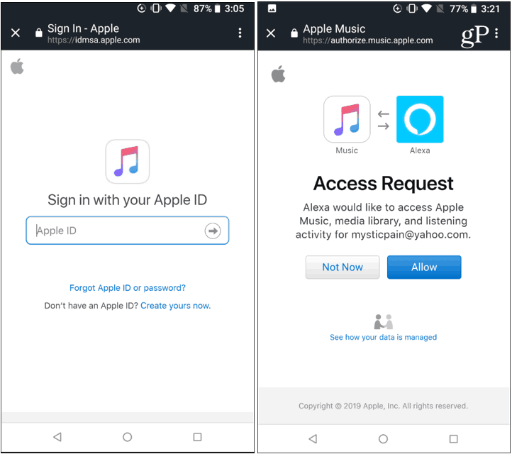 Összekapcsolja az Apple Musicot az Alexa-val