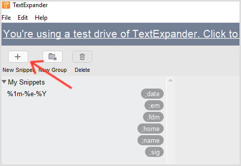 TextExpander hozzáadandó részlet