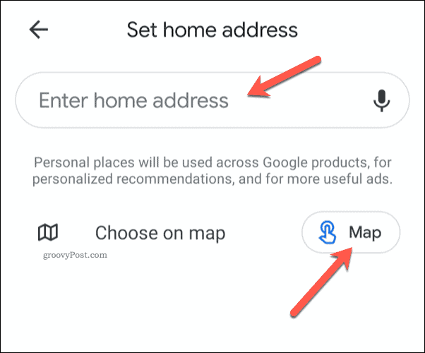 A Google Maps otthoni címének beállítása a mobilon