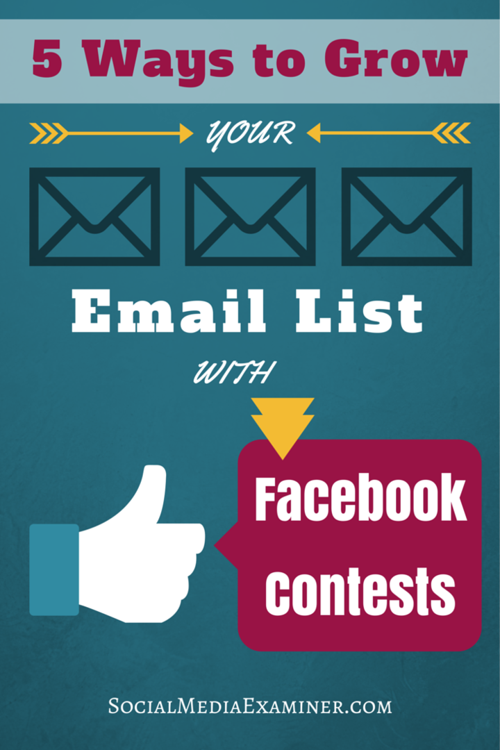 bővítse e-mail listáját facebook versenyekkel