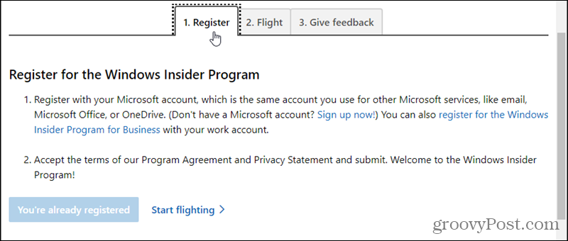 Regisztráljon a Windows Insider programba
