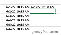 Idő eltávolítása az Excel időbélyegéből