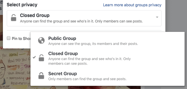 Minden Facebook-csoport lehet nyilvános, zárt vagy titkos.