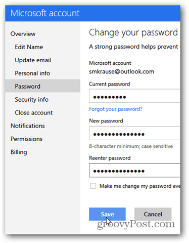 Hogyan módosíthatjuk az Outlook.com e-mail fiók jelszavát