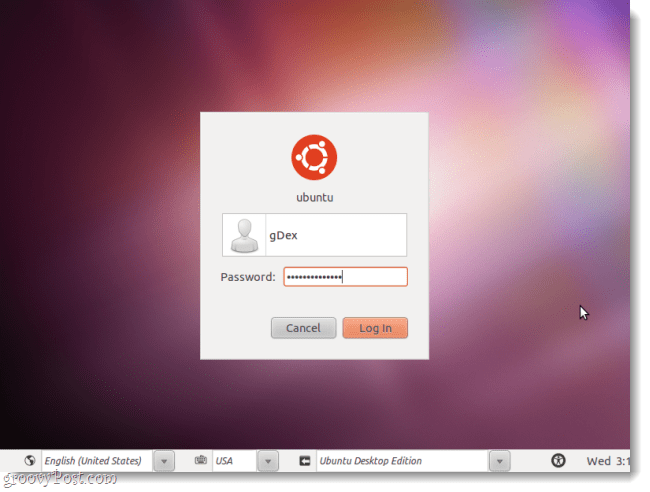ubuntu bejelentkezési képernyő
