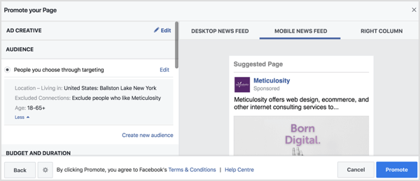 A Facebook automatikusan feltölti a közönségbeállításokat az Ön tartózkodási helye alapján. 