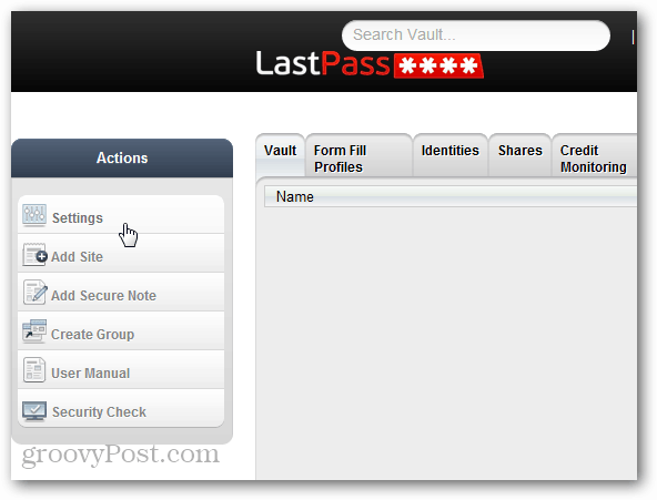 A LastPass műveletek beállításai