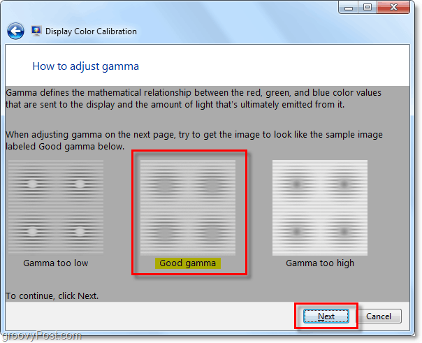 próbáld meg illeszteni a Windows 7 gamma-képet