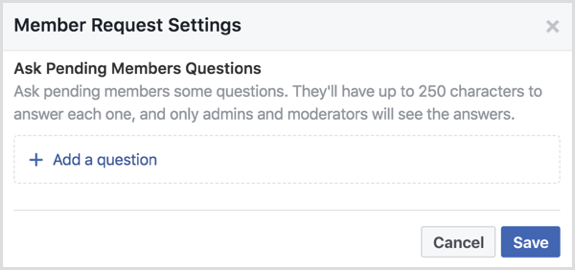 A Facebook csoport kérdéseket tesz fel a függőben lévő tagoknak