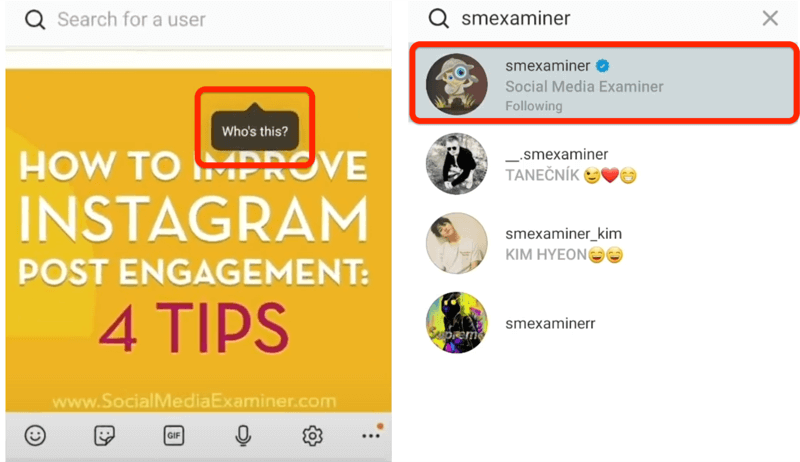 instagram post opcióval megcímkézhet valakit a koppintással