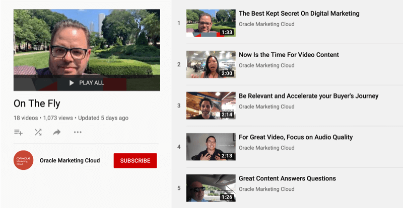 Oracle Marketing Cloud YouTube-sorozat menet közben