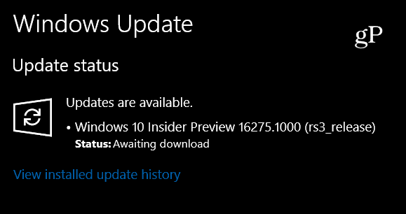 A Windows 10-build-16275