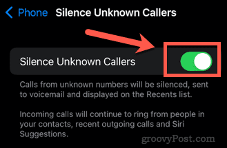 ismeretlen hívók elnémítása bekapcsolása iphone