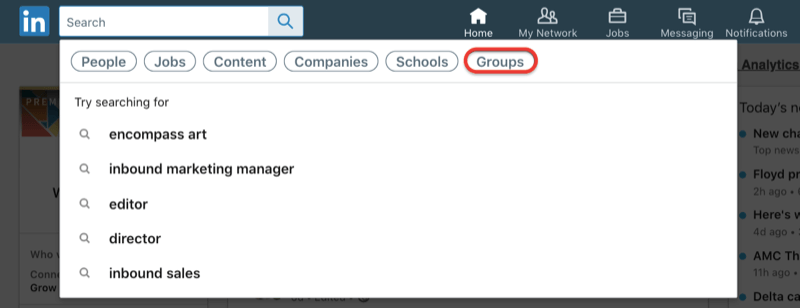 keresse meg a LinkedIn csoportokat