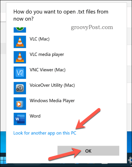 Alkalmazás kiválasztása a fájltípus megnyitásához Windows 11 rendszeren