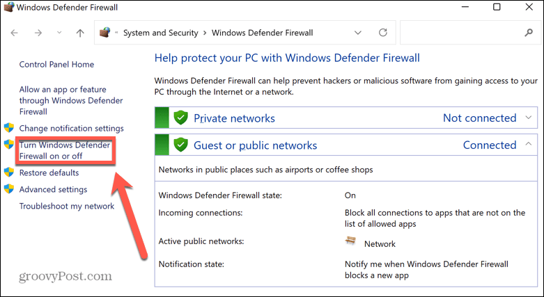 Windows 11 kikapcsolja a tűzfalat