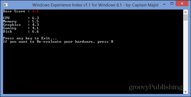 Windows élménymutató WEI