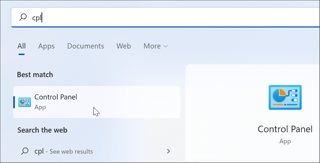 vezérlőpult Windows 11 keresés