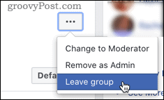 Facebook Leave Group link
