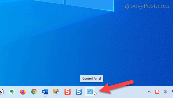 Vezérlőpult a tálcán a Windows 11 rendszerben